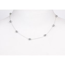 100-20 Silver metal necklace 45 cm shellpearl pearl 6 mm