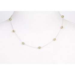 100-20 Silver metal necklace 45 cm shellpearl pearl 6 mm