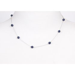 100-20 Silver metal necklace 45 cm shellpearl pearl 6 mm