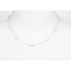 100-20 Silver metal necklace 45 cm shellpearl pearl 6 mm