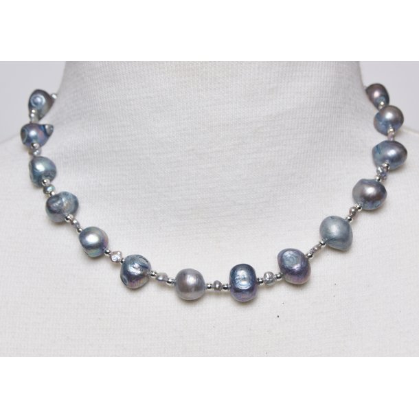 47 cm Potatoe pearls lux Design dark gray silver P#40