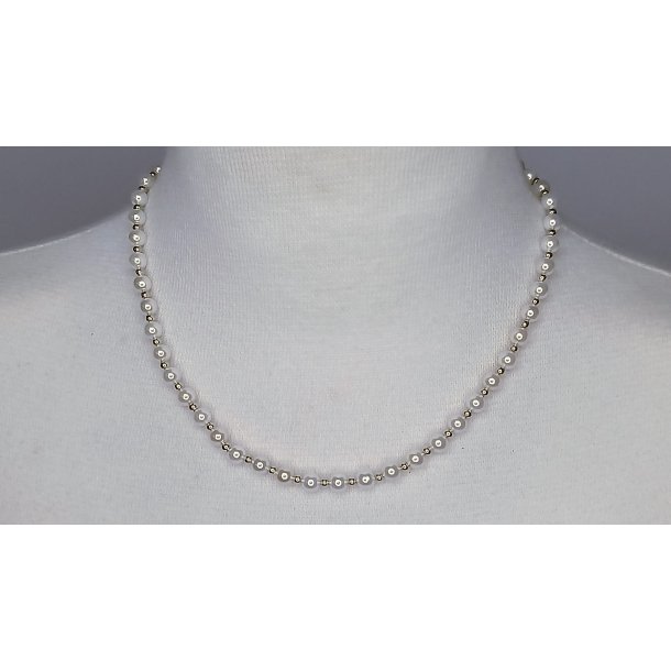 100-51 princess Silver 47 cm shellpearl pearl 6 mm ST #201 white