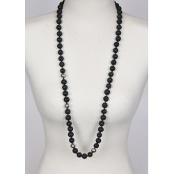 Lava 12 mm 95 cm necklace with 4 silver deko