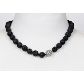 Lava 12 mm necklace with simile ball