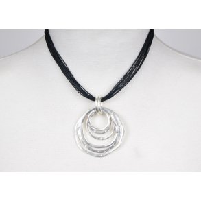 NMJ-001 multi rings 10 leather strings 42 cm