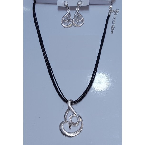 SMJ-014	42 cm necklace set silver design