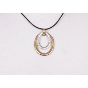 42 cm necklace silver/Gold 2 pcs plates