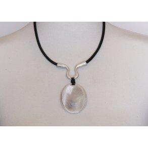 45 cm necklace silver double art