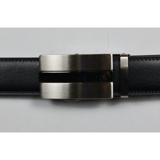 Smart Belts Brushed steel center black 130 cm