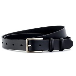 leather Jeans belt 30 mm black W/pin