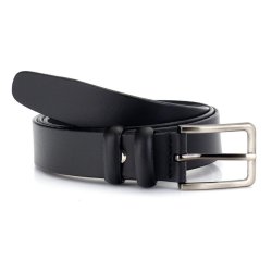 leather Jeans belt 30 mm black W/pin