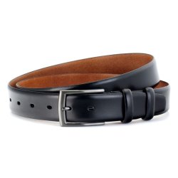leather Formel belt 35 mm black W/pin