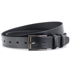 leather Jeans belt 35 mm black W/pin