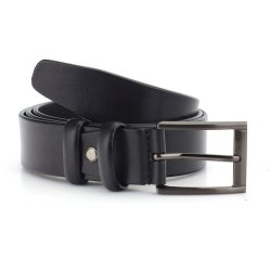 leather Jeans belt 35 mm black W/pin