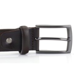 leather Jeans belt 35 mm black W/pin