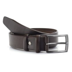 leather Jeans belt 35 mm D/Broun W/pin