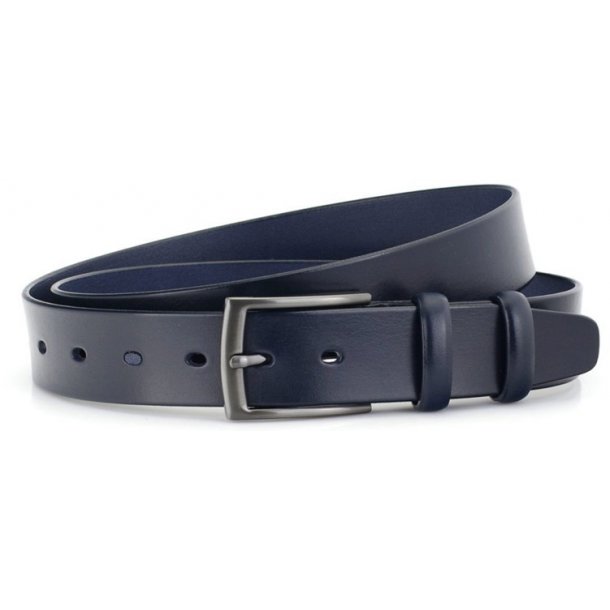leather Jeans belt 35 mm blue W/pin 105 cm
