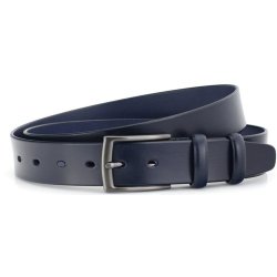 leather Jeans belt 35 mm blue W/pin
