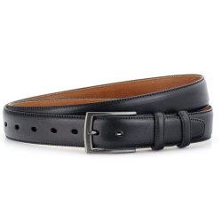 sewn lace belt 35 mm Black W/pin