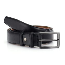 sewn lace belt 35 mm Black W/pin