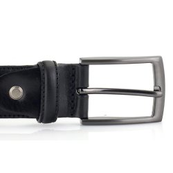 sewn lace belt 35 mm Black W/pin