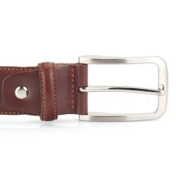 sewn lace belt 35 mm L/Broun W/pin