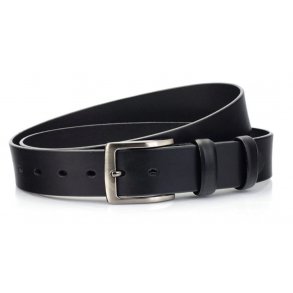 leather Jeans belt 40 mm black W/pin