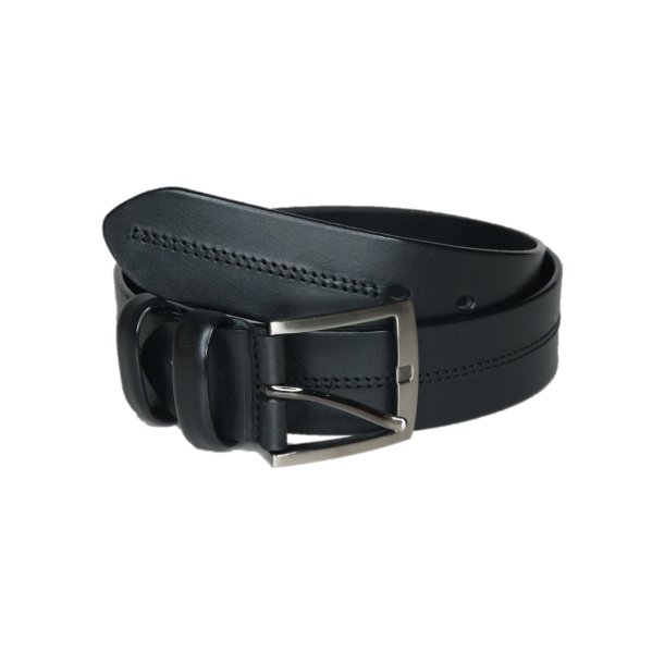 Jeans belt 40 mm Black with modern stings W/pin 115 cm