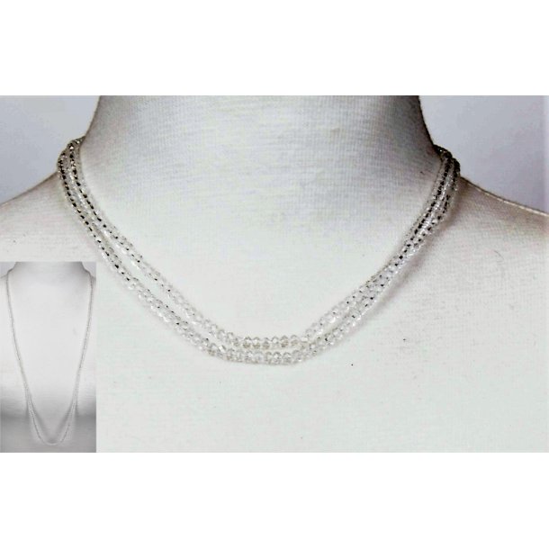 4mm - 90 cm long necklace Crystalglass p elastik