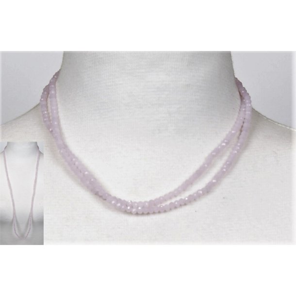 4mm - 90 cm long necklace Crystalglass p elastik CG # 29	light rose