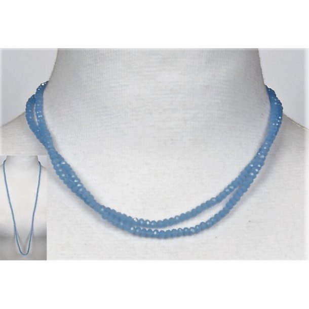 4mm - 90 cm long necklace Crystalglass p elastik CG # 32	dust dark blue