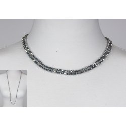 4mm - 90 cm long necklace Crystalglass p elastik