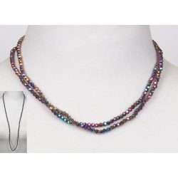 4mm - 90 cm long necklace Crystalglass p elastik