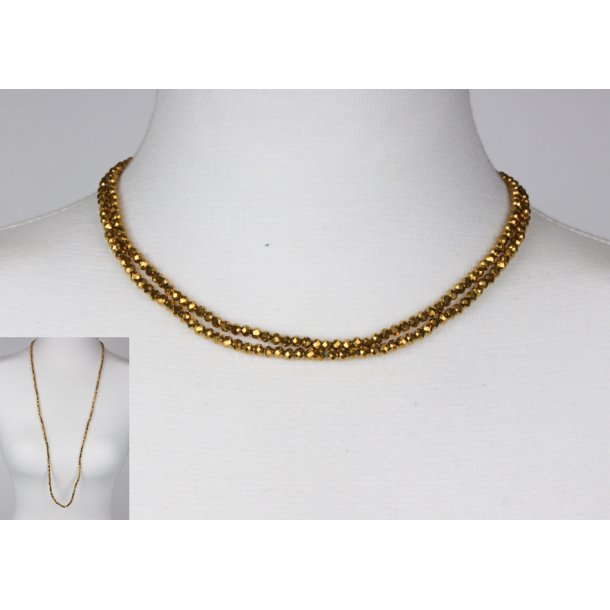 4mm - 90 cm long necklace Crystalglass p elastik CG # 39	Cobber light