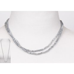 4mm - 90 cm long necklace Crystalglass p elastik