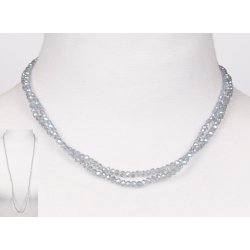 4mm - 90 cm long necklace Crystalglass p elastik