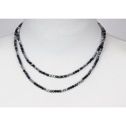 4mm - 90 cm long necklace Crystalglass p elastik