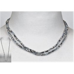 4mm - 90 cm long necklace Crystalglass p elastik