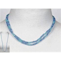 4mm - 90 cm long necklace Crystalglass p elastik