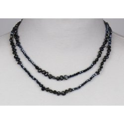 150-11 mix necklace 5/6 mm pearls, 4mm Crystalglass 95 cm