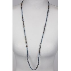 150-11 mix necklace 5/6 mm pearls, 4mm Crystalglass 95 cm