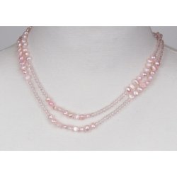 150-11 mix necklace 5/6 mm pearls, 4mm Crystalglass 95 cm