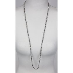 150-11 mix necklace 5/6 mm pearls, 4mm Crystalglass 95 cm