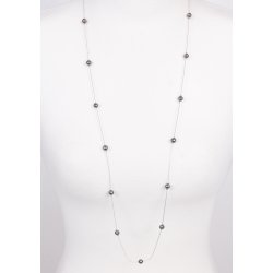 150-20 Silver metal necklace 95 cm shellpearl pearl 6 mm