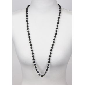 150-79 9 mm Black Queen 90 cmLava necklace/crystal