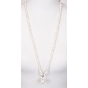 White stone Pearls 75 cm round 6 mm