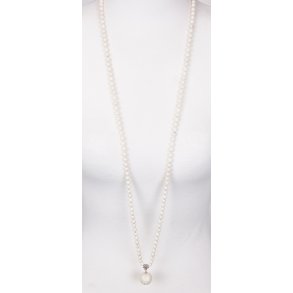 White stone Pearls 95 cm round 6 mm