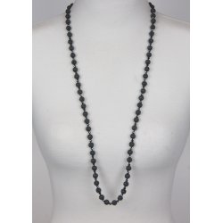 150-79 9 mm Black Queen 90 cmLava necklace/crystal