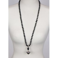 Lava 75 cm w/20 mm silver heart