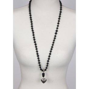 Lava 75 cm w/20 mm silver heart